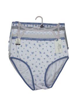 Laura Ashley Womens 5-Pack Cotton Spandex Tag-Free Briefs Medium